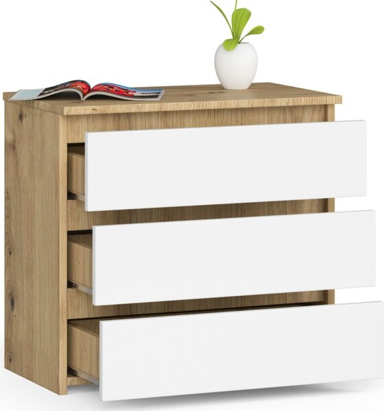 Ak furniture Komoda CL3 60 cm dub artisan/bílá