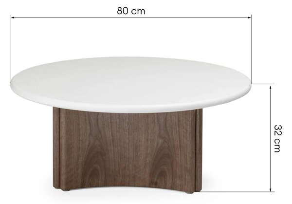 Hector Konferenční stolek Marlo 80 cm krémový/ořech