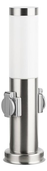 Brilagi - Venkovní lampa se 2 zásuv. SCHUKO NOVA 1xE27/15W/230V 40 cm IP44 chrom