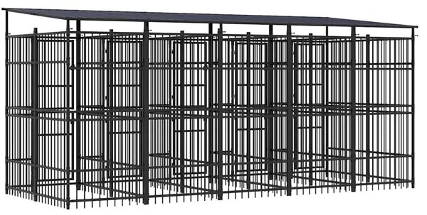 Venkovní psí kotec se střechou ocel 9,22 m² 3097950