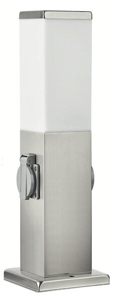 Brilagi - Venkovní lampa se 2 zásuv. SCHUKO NOVA 1xE27/15W/230V 40 cm IP44 chrom