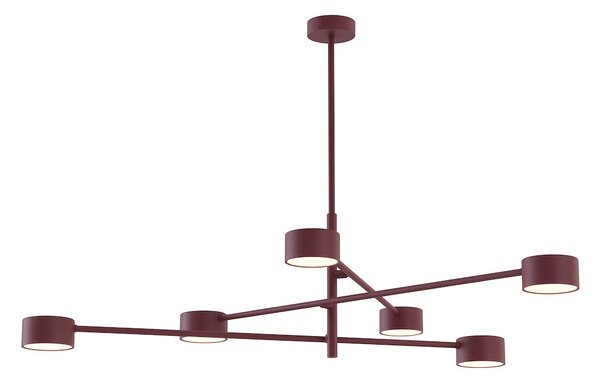 Stropní svítidlo NATSU 6 – vínové, 6× GX53, šířka 84 cm