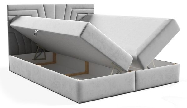 Čalouněná postel s prošívaným čelem SUSANA - 120x220, červená + topper ZDARMA