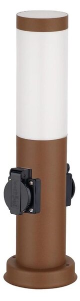 Brilagi - Venkovní lampa se 2 zásuv. SCHUKO NOVA 1xE27/15W/230V 40 cm IP44 hnědá