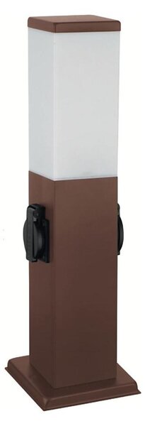 Brilagi - Venkovní lampa se 2 zásuv. SCHUKO NOVA 1xE27/15W/230V 40 cm IP44 hnědá