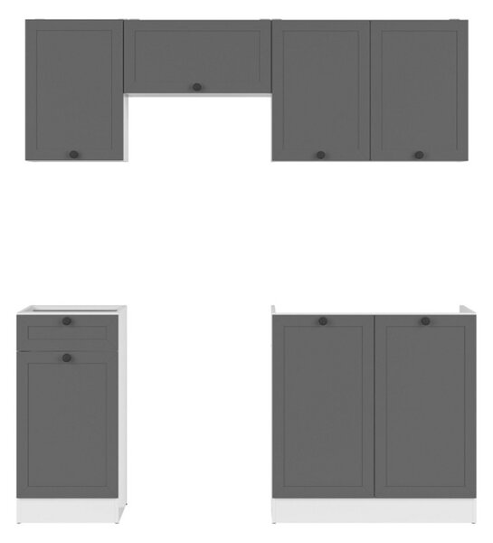 Kuchyň JUNONA MODUL VERZE2 BBL RAMKA 180 cm, bílá/grafit