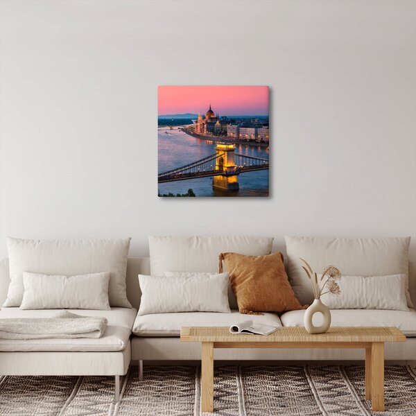 Obraz - Panorama města, Budapešť, Maďarsko (30x30 cm)