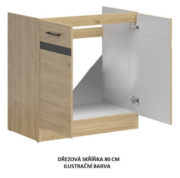Kuchyň JUNONA MODUL VERZE2 BBL RAMKA 230 cm, bílá/grafit