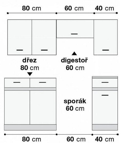 Kuchyň JUNONA MODUL VERZE2 BBL RAMKA 180 cm, bílá