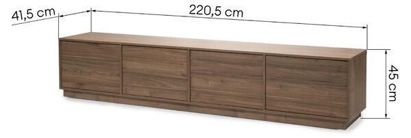 Hector TV stolek Japandi 220,5 cm ořech Royal