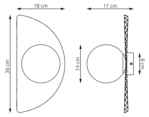 Nástěnné svítidlo FLORA K1 – moka, opálové sklo, 1× G9, šířka 31 cm