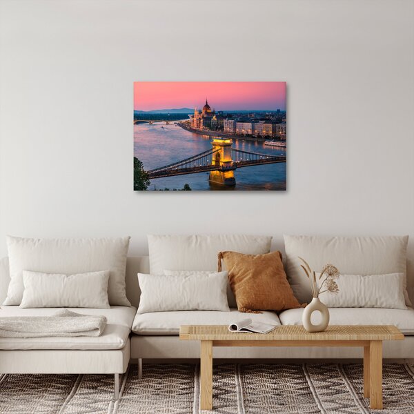 Obraz - Panorama města, Budapešť, Maďarsko (70x50 cm)