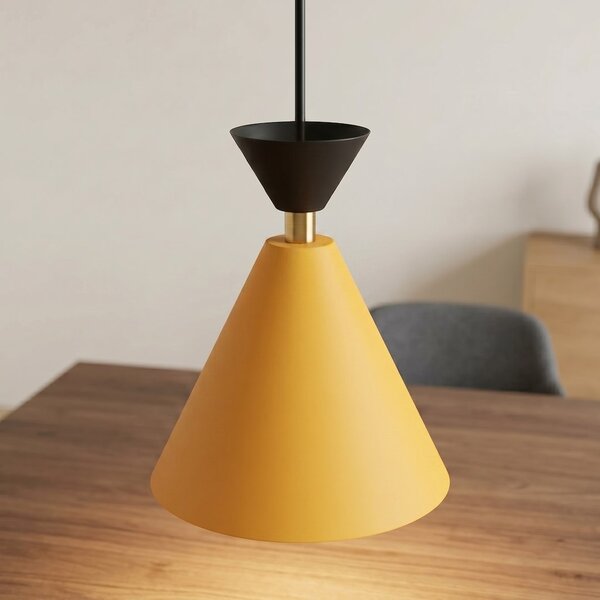 Závěsné svítidlo KLEVER 1 – oranžové / černé, 1× E14, šířka 16 cm