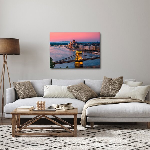 Obraz - Panorama města, Budapešť, Maďarsko (70x50 cm)