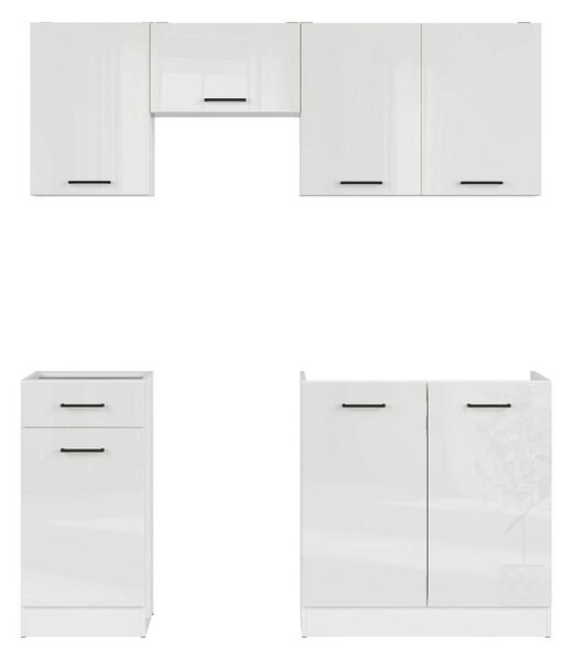 Kuchyň JUNONA MODUL VERZE2 BBL TAFLA 170 cm, bílá/bílá křída lesk