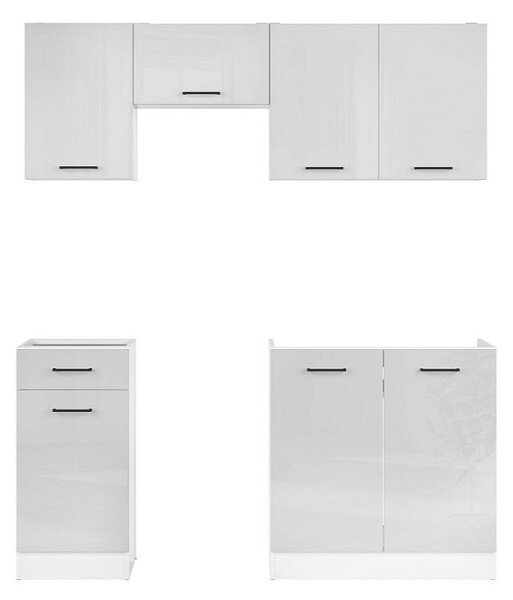 Kuchyň JUNONA MODUL VERZE2 BBL TAFLA 170 cm, bílá/světle šedý lesk