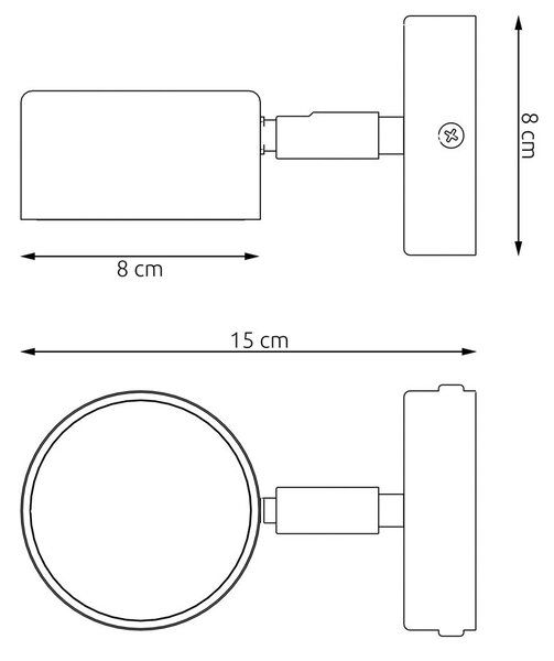 Nástěnné svítidlo SORA K1 – černé, 1× GX53, šířka 15 cm