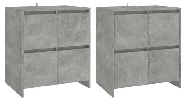 Příborníky 2 ks betonově šedé 70 x 41 x 75 cm dřevotříska 3098092