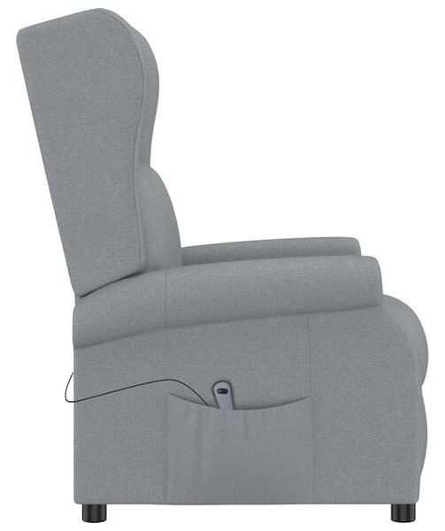 Elektrické polohovací křeslo ušák světle šedé textil 3098319