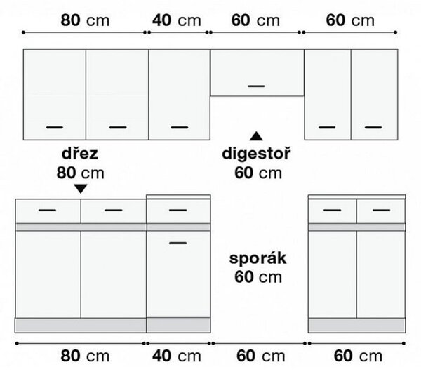 Kuchyň Junona Modul VERZE2 BBL 240, bílá/dub delano světlý