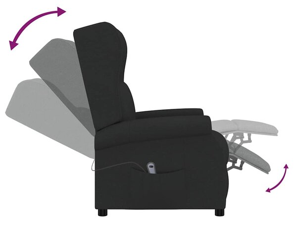 Elektrické polohovací křeslo ušák černé textil 3098321