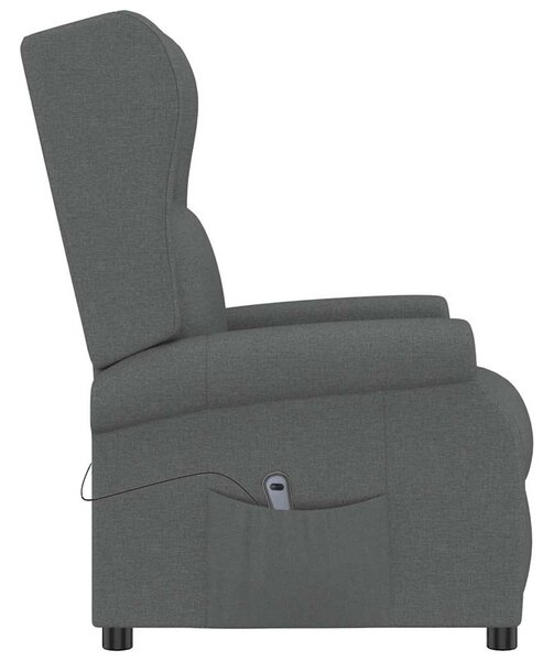 Elektrické polohovací křeslo ušák tmavě šedé textil 3098320