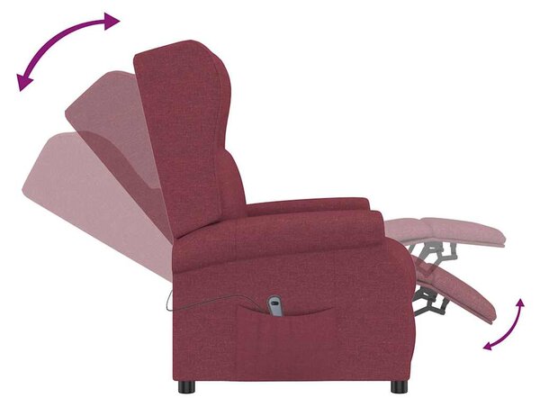 Elektrické polohovací křeslo ušák vínové textil 3098322