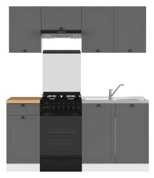 Kuchyň JUNONA MODUL VERZE2 BBL RAMKA 170 cm, bílá/grafit