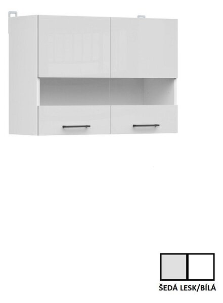 Junona Line Tafla skříňka G2W/80/57, bílá/světle šedý lesk