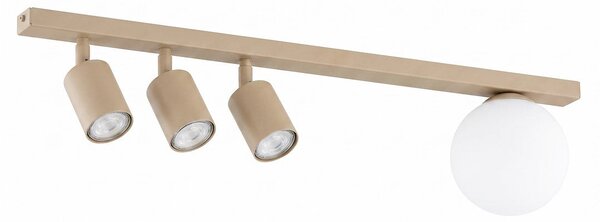Stropní svítidlo BASTER 4 – moka, opálové sklo, 4× GU10/E14, šířka 70 cm