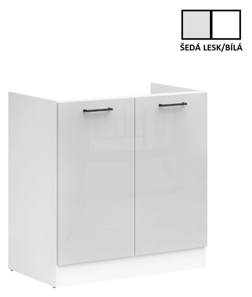 Junona Line Tafla skříňka BBL DK2D/80/82, bílá/bílá/světle šedý lesk