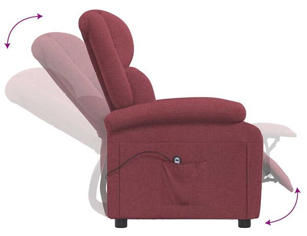 Elektrické polohovací křeslo vínové textil 3098356