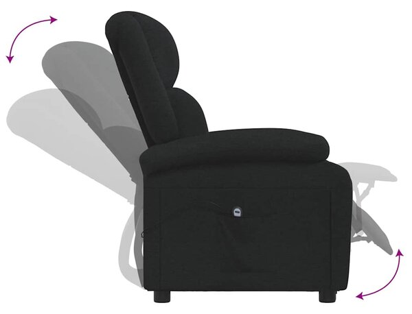 Elektrické polohovací křeslo černé textil 3098355