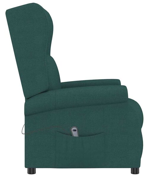 Elektrické polohovací křeslo ušák tmavě zelené textil 3098325