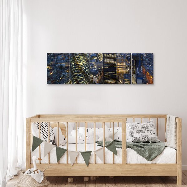Obraz - Večerní panorama Londýna (170x50 cm)