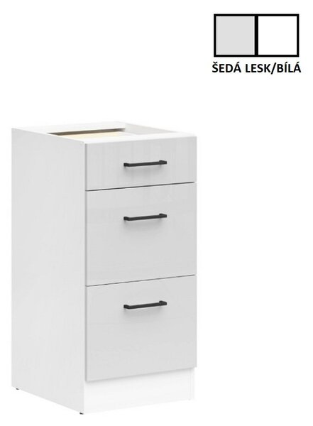 Junona Line Tafla skříňka BBL D3S/40/82, bílá/světle šedý lesk