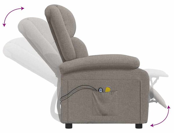 Elektrické masážní křeslo taupe textil 3098366