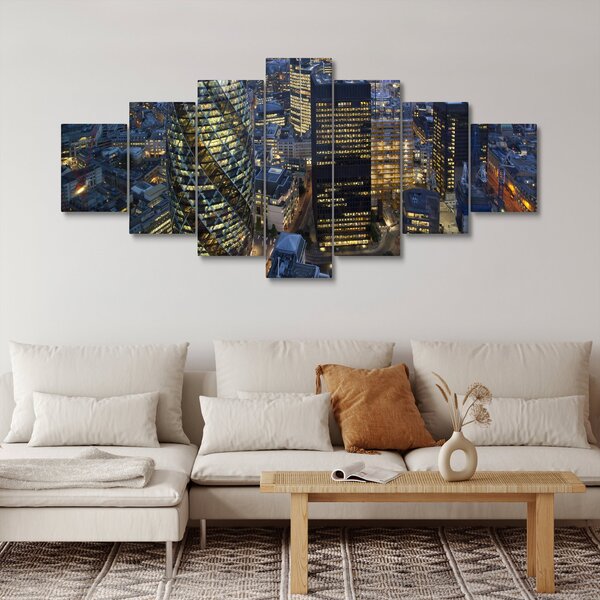 Obraz - Večerní panorama Londýna (210x100 cm)