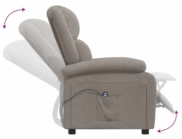 Elektrické polohovací křeslo taupe textil 3098360