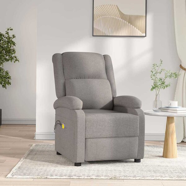 Elektrické masážní křeslo taupe textil 3098366