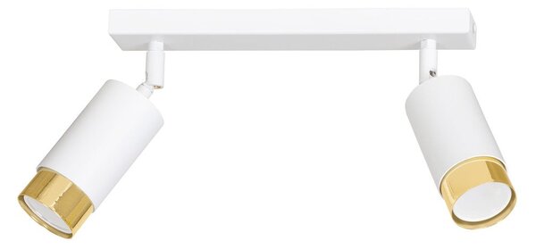 Stropní svítidlo HIRO 2 – bílé / zlaté, 2× GU10, šířka 45 cm