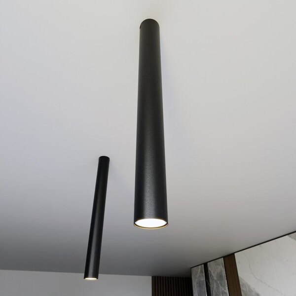 Stropní svítidlo TECNO 1XL – černé, 1× GU10, šířka 6 cm