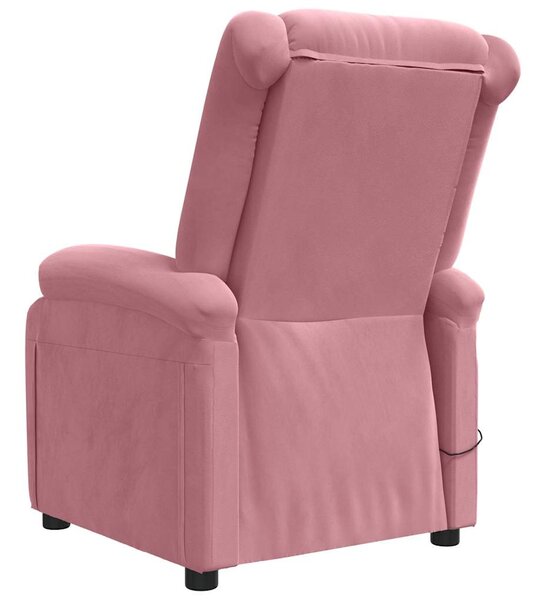 Elektrické polohovací křeslo růžové samet 3098397