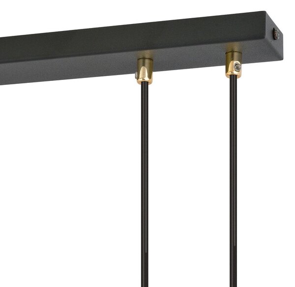 Závěsné svítidlo GLAM 3 – černé, opálové sklo, 3× E14, šířka 70 cm