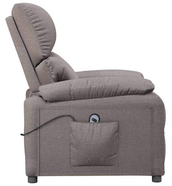 Elektrické polohovací křeslo taupe textil 3098432