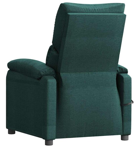 Elektrické masážní křeslo tmavě zelené textil 3098436