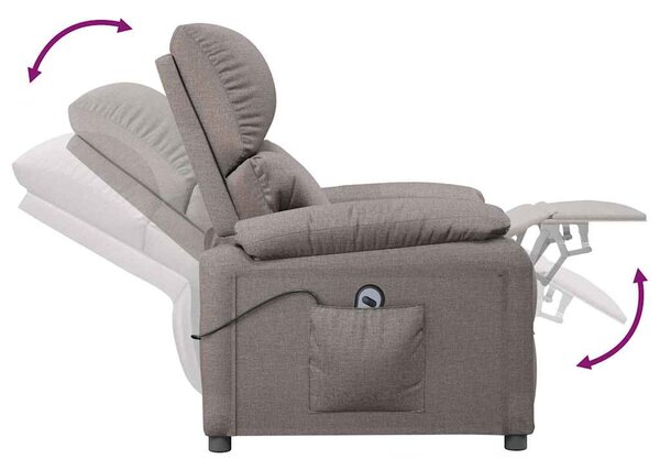 Elektrické polohovací křeslo taupe textil 3098432