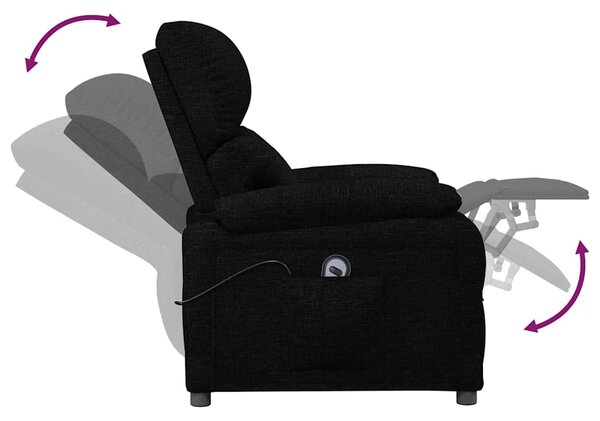Elektrické polohovací křeslo černé textil 3098427