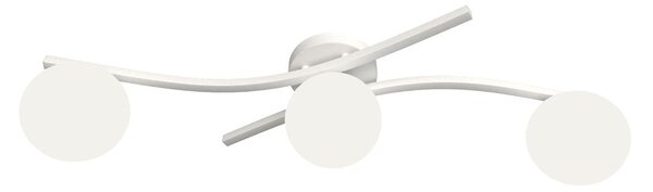 Stropní svítidlo OPUS 3 – bílé, opálové sklo, 3× E14, šířka 85 cm