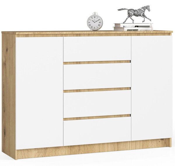 Ak furniture Komoda Inbia K 140 cm dub artisan/bílá